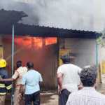 A terrible fire in a wood shop in Meenjoor area – Rs. More than 2 crore wooden products were destroyed in the fire-p1