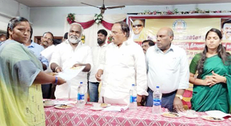 Ponneri and Madhavaram legislators who gave welfare assistance to 225 beneficiaries on the occasion of the Jamabandhi anniversary-p2