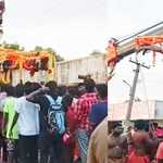 A group of more than one hundred Muruga devotees from Tiruvellaiwayal village traveled to Kuthi Thiruthan