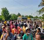 The people of Mathur village, who have taken part in a roadblock protest against the continuous power cut-2