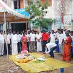 Bhumi Pooja for new classroom building held at Meenjur Adi Dravida Nala High School at an estimated cost of Rs.2.80 crore-p1