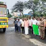 Avadi Police Commissioner Shankar inaugurated a separate lane for heavy vehicles on the Vallur link road-p1