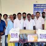 Rajinikanth Foundation and All India Chief Fan Charity organized a flood relief package distribution program at Ponneri-p1