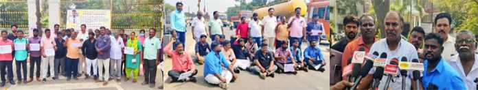 Murder frenzy by mysterious gang on Palladam Constituency Journalist... More than hundred journalists were involved in road blockade in front of Tiruvallur District Collectorate...