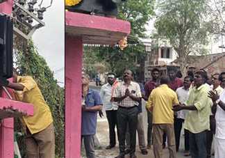 ரூ.7 இலட்சம் மதிப்பீட்டில் ரயிலடி ஒத்த சரகு பகுதியில் மக்கள் பயன்பாட்டிற்காக அமைக்கப் பட்டுள்ள புதிய 100 கே.வி மின் திறன் கொண்ட மின்மாற்றி …