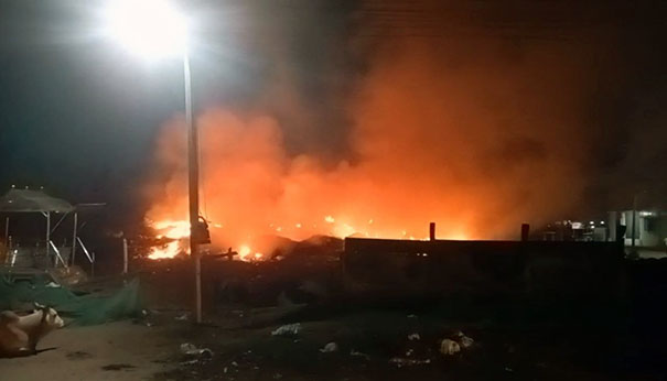 A sudden fire broke out in the Pattukottai Municipal Garbage Dump...p