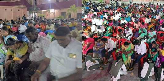 பாதபூஜை செய்து தாய் தந்தையரிடம் ஆசீர்வாதம் பெற்ற 500 க்கும் மேற்பட்ட 10 மற்றும் 12 ஆம் வகுப்பிற்கான பொது தேர்வை எதிர் கொள்ளும் மாணாக்கர்கள் …