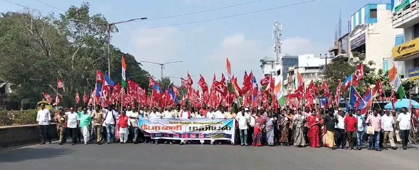The picketing that stopped the traffic in Pondicherry for more than an hour... p