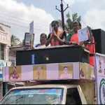 Mayiladuthurai parliamentary Naam Tamilar Party candidate involved in intensive vote collection for Mike symbol in Kumbakonam city area…p1