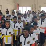 More than 200 students from Thanjavur who displayed the skills they have learned in Silambak arts and received Maraya Bands….p5