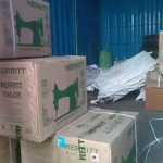More than 600 sarees and 16 sewing machines were seized in a vehicle search conducted by the Election Flying Squad near Tiruvarur-p2