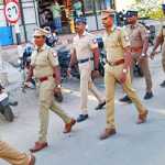 A flag parade by the police and paramilitary forces in Meenjoor area ahead of the Tiruvallur parliamentary elections…p2