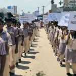 Election awareness rally and 100 percent voter registration assurance language acceptance held on behalf of Rallabadi private school students-p1