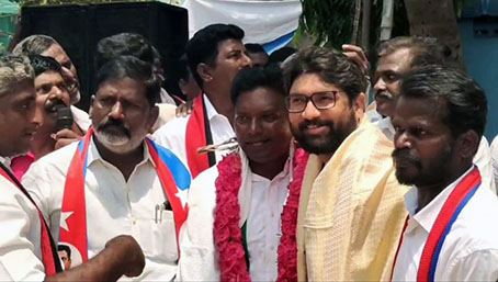 Gujarat social activist and legislator Jignesh Mevani who has attracted the attention of Tamil Nadu political arena...p