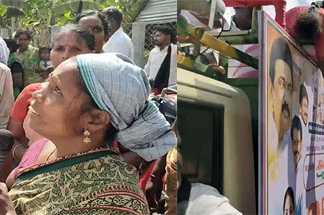 வாக்கு சேகரிக்க வந்த எம்.பி. யிடம் பேருந்து நிழற்குடை அமைத்து தர வலியுறுத்தி கோரிக்கை விடுத்த பெண்கள் : மைக் கொடுத்து கோரிக்கையை சொல்லச் சொன்ன எம்.பி …
