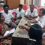 The qualified teachers who went to the Mayiladuthurai DMK election office and took part in the protest…p