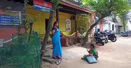A mother who was involved in a dharna protest in front of the police station -p